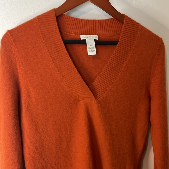 Tweeds Ribbed V-Neck Angora Rabbit Hair Blend Burnt Orange Sweater Sz M - Picture 2 of 6